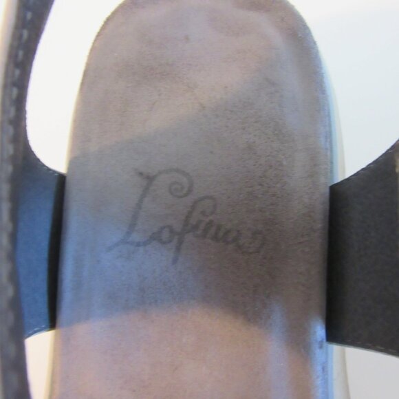 LOFINA Gray Soft Leather Caged Chunky Padded Footbed 41 Sandals - Picture 9 of 9